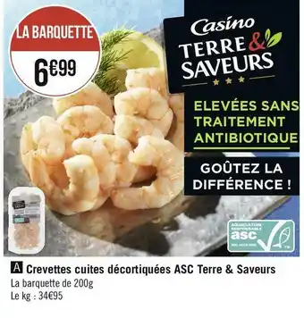 Terre & saveurs crevettes cuites décortiquées asc