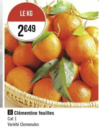 Géant Casino Clémentine feuilles offre