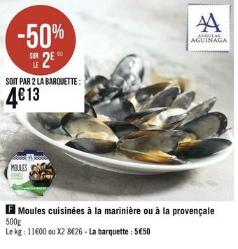 Géant Casino Moules cuisinées à la marinière ou à la provençale offre