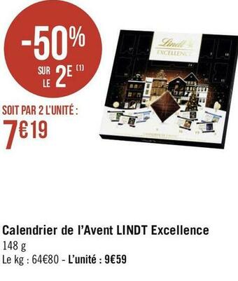 Géant Casino Lindt calendrier de l’avent excellence offre