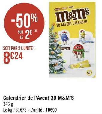 M&m’s calendrier de l’avent 3d