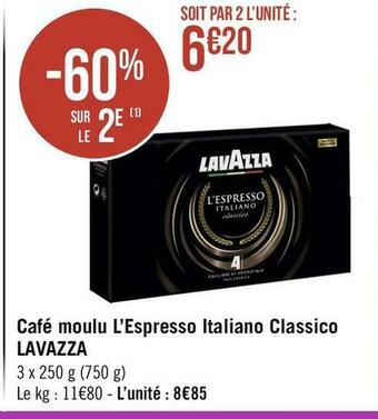 Géant Casino Lavazza café moulu l’espresso italiano classico offre