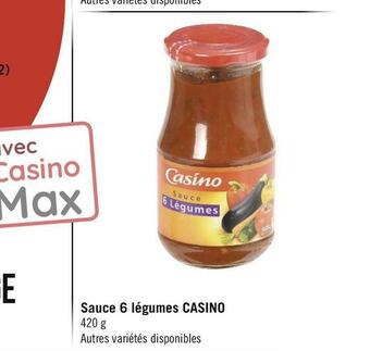 Géant Casino Casino bon plan sur la sauce 6 légumes de la marque casino offre