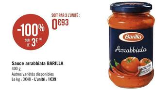 Géant Casino Barilla sauce arrabbiata offre