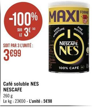 Géant Casino Nescafe café soluble nes offre