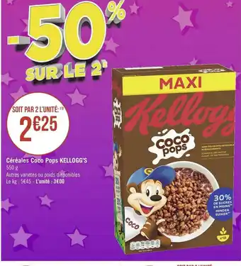 Géant Casino Kellogg’s céréales coco pops offre