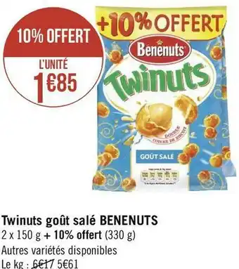 Géant Casino Benenuts twinuts goût salé offre