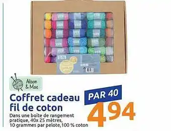 Action Coffret Cadeau Fil De Coton offre