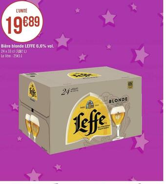 Géant Casino Leffe bière blonde 6,6% vol offre