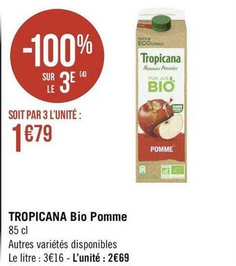 Géant Casino Tropicana tropicana bio pomme offre