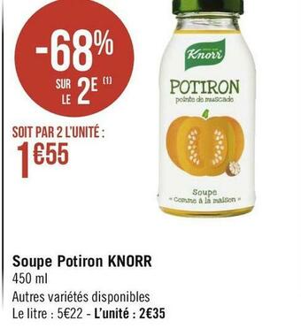 Géant Casino Knorr soupe potiron offre