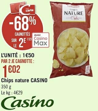 Géant Casino Casino chips nature offre