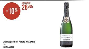 Géant Casino Vranken champagne brut nature offre