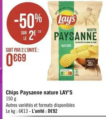 Géant Casino Lay’s chips paysanne nature offre