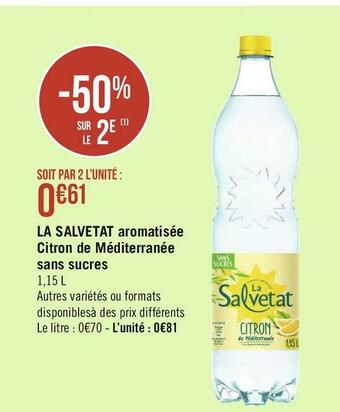 Géant Casino La salvetat la salvetat aromatisée citron de méditerranée sans sucres offre