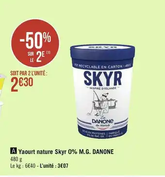 Géant Casino Danone yaourt nature 0% m.g. offre