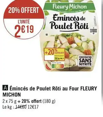 Géant Casino Fleury michon émincés de poulet rôti au four offre