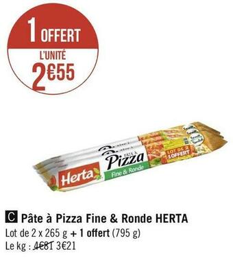 Géant Casino Herta pâte à pizza fine & ronde offre