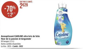 Géant Casino Cajoline assouplissant ultra brin de folie fleur de la passion et bergamote* offre