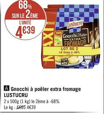 Géant Casino Lustucru gnocchi à poêler extra fromage offre