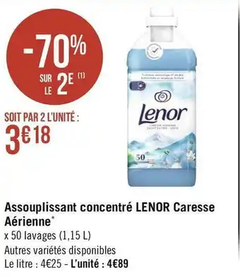 Géant Casino Lenor assouplissant concentré caresse aérienne* offre