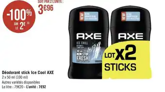 Géant Casino Axe déodorant stick ice cool offre