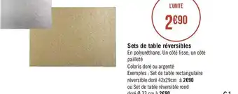 Géant Casino Sets de table réversibles offre