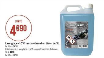 Géant Casino Lave glace -10°c sans méthanol en bidon de 5l offre