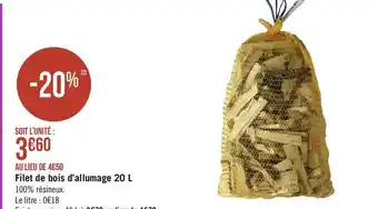 Géant Casino Filet de bois d’allumage 20 l offre