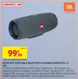 Intermarché Jbl - enceinte portable bluetooth charge essential 2 offre
