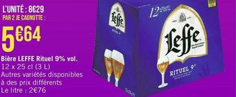 Géant Casino Leffe bière rituel 9% vol. offre