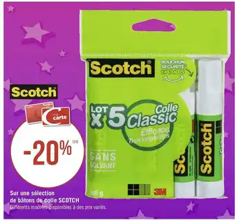 Géant Casino Scotch bon plan sur une sélection de bâtons de colle de la marque scotch offre
