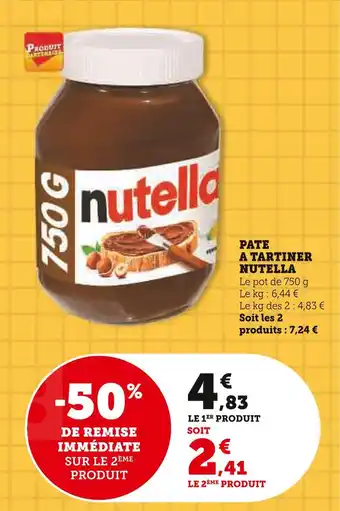 U Express NUTELLA PATE A TARTINER offre