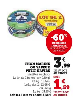 U Express PETIT NAVIRE THON MARINE OU VAPEUR offre