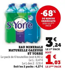U Express ST YORRE EAU MINERALE NATURELLE GAZEUSE offre