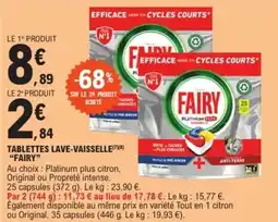 E.Leclerc TABLETTES LAVE-VAISSELLE (7×(8) "FAIRY" offre