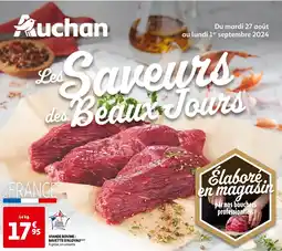 Auchan VIANDE BOVINE: BAVETTE D'ALOYAU*** À griller, en caissette offre