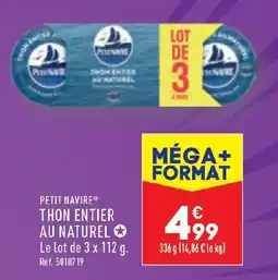 ALDI THON ENTIER AU NATUREL offre