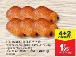ALDI 6 PAINS AU CHOCOLAT offre