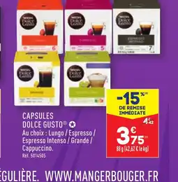 ALDI CAPSULES DOLCE GUSTO offre