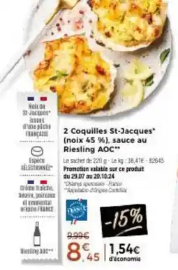 Thiriet 2 coquilles st-jacques noix 45 %, sauce au riesling aoc offre