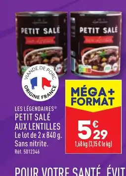 ALDI PETIT SALÉ AUX LENTILLES offre