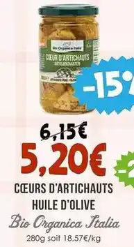 Naturalia Cœurs d'artichauts huile d'olive offre