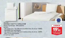 ALDI ENSEMBLE COUETTE ET OREILLER offre