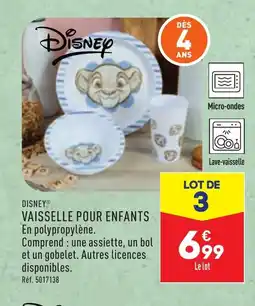 ALDI VAISSELLE POUR ENFANTS offre