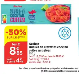 Bi1 Auchan Queues de crevettes cocktail cuites surgelées offre