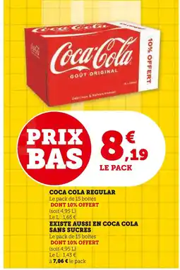 Super U COCA COLA COCA COLA REGULAR offre