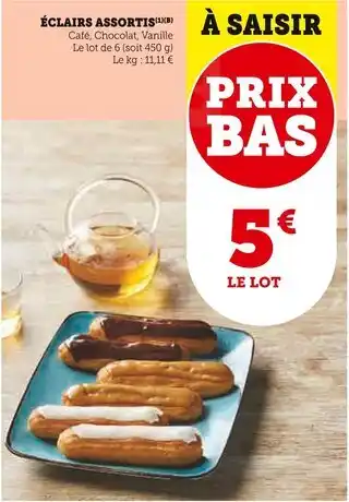 Super U ÉCLAIRS ASSORTIS offre
