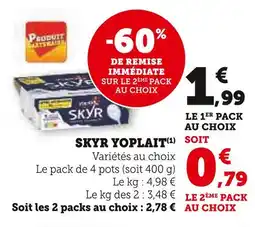 Super U YOPLAIT SKYR offre