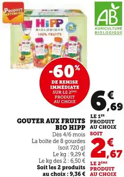 Super U HIPP GOUTER AUX FRUITS BIO offre